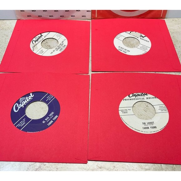 Faron Young 45 Record Lot of 6 Country Great Chicago Fire Snowball Hello Walls - Picture 6 of 7